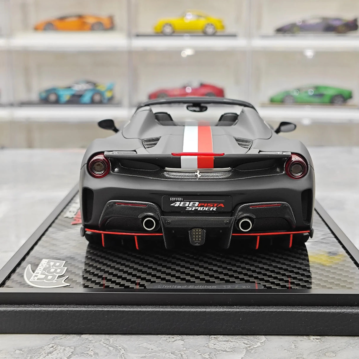 BBR Ferrari 2018 488 Pista Spider Nero Daytona 1:18 – Resina modello in resina collezionabile
