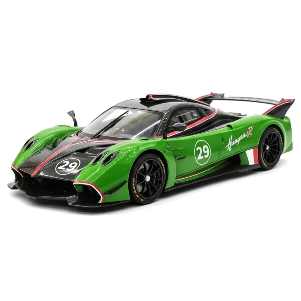 Pagani 2021 Huayra R #29 Vihreä 1:18 hartsinen keräilymalli BBR - katso 17