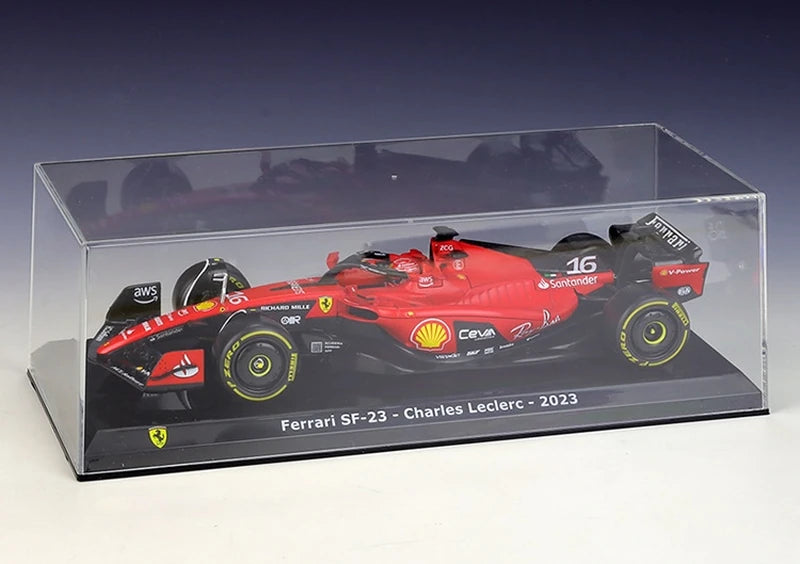 نموذج عرض مصبوب من Bburago Ferrari 2023 SF-23 #16 تشارلز لوكلير F1 1:24 - العرض 2