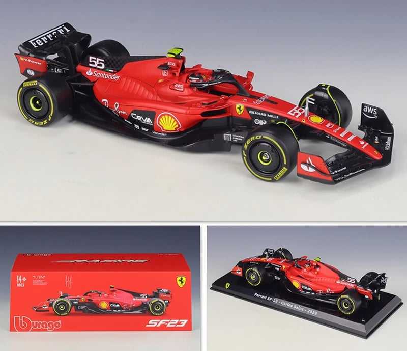 Bburago Ferrari 2023 SF-23 #55 كارلوس ساينز F1 1:24 نموذج عرض القالب - عرض 1