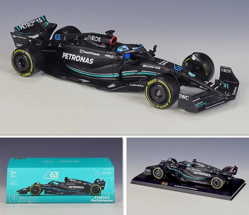 1:24 Mercedes-AMG 2023 W14 E Performance #63 George Russell F1 model car by Bburago - view 1