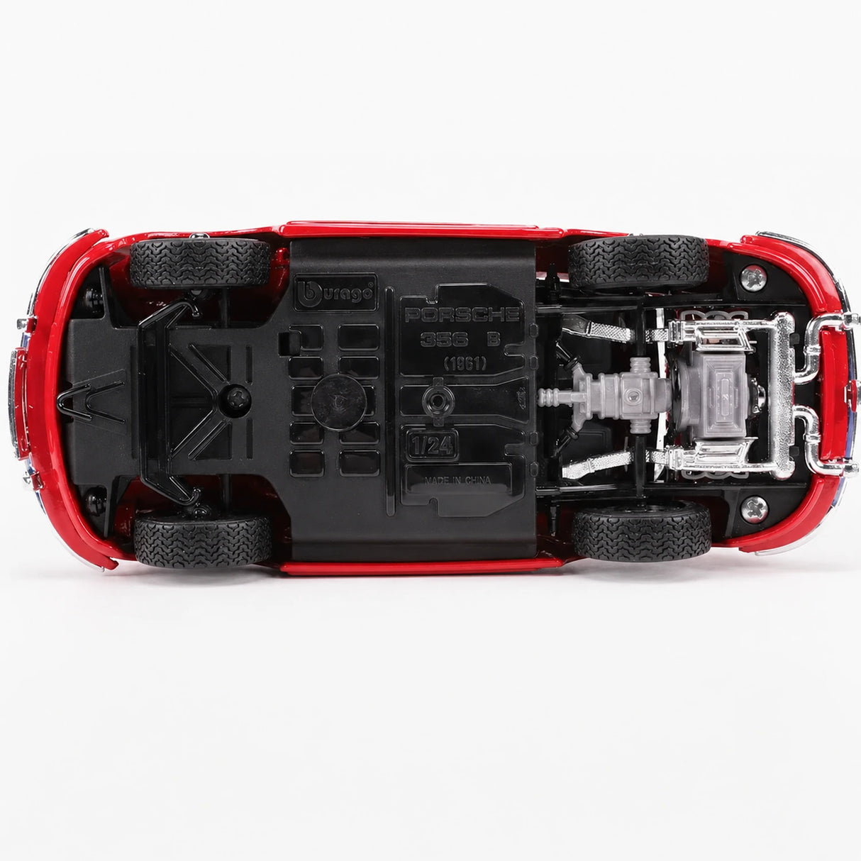 Bburago Porsche 1961 356B Coupe Red 1:24 – model wyświetlacza odlewany