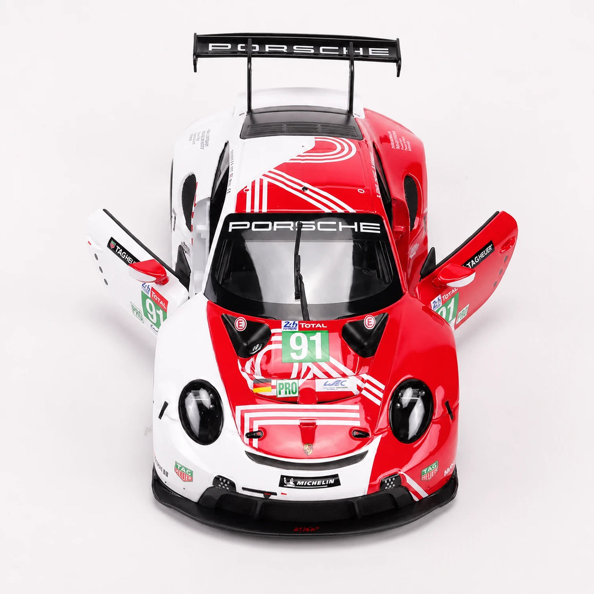 Bburago Porsche 2018 911 RSR #91 Le Mans 1:24 model wyświetlacza odlewanego – widok 2