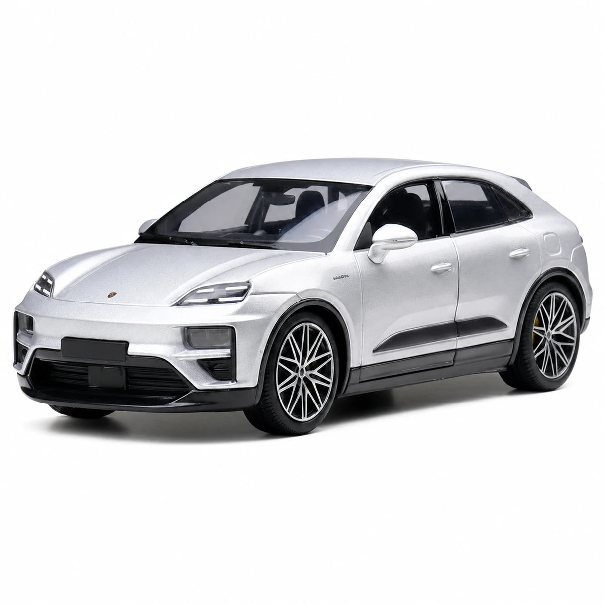 Bburago Porsche 2024 Macan Turbo srebrny 1:24 – odlewany model ekspozycyjny