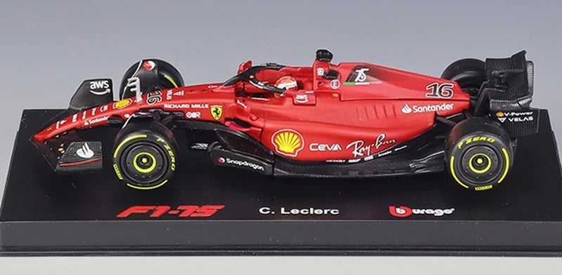 Bburago Ferrari 2022 F1-75 #16 Charles Leclerc F1 1:43 diecast display model - view 2