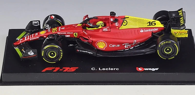 부라고 Ferrari 2022 F1-75 #16 몬자 75주년 도장 샤를 르클레르 F1 1:43 다이캐스트 전시 모델 - 뷰 2