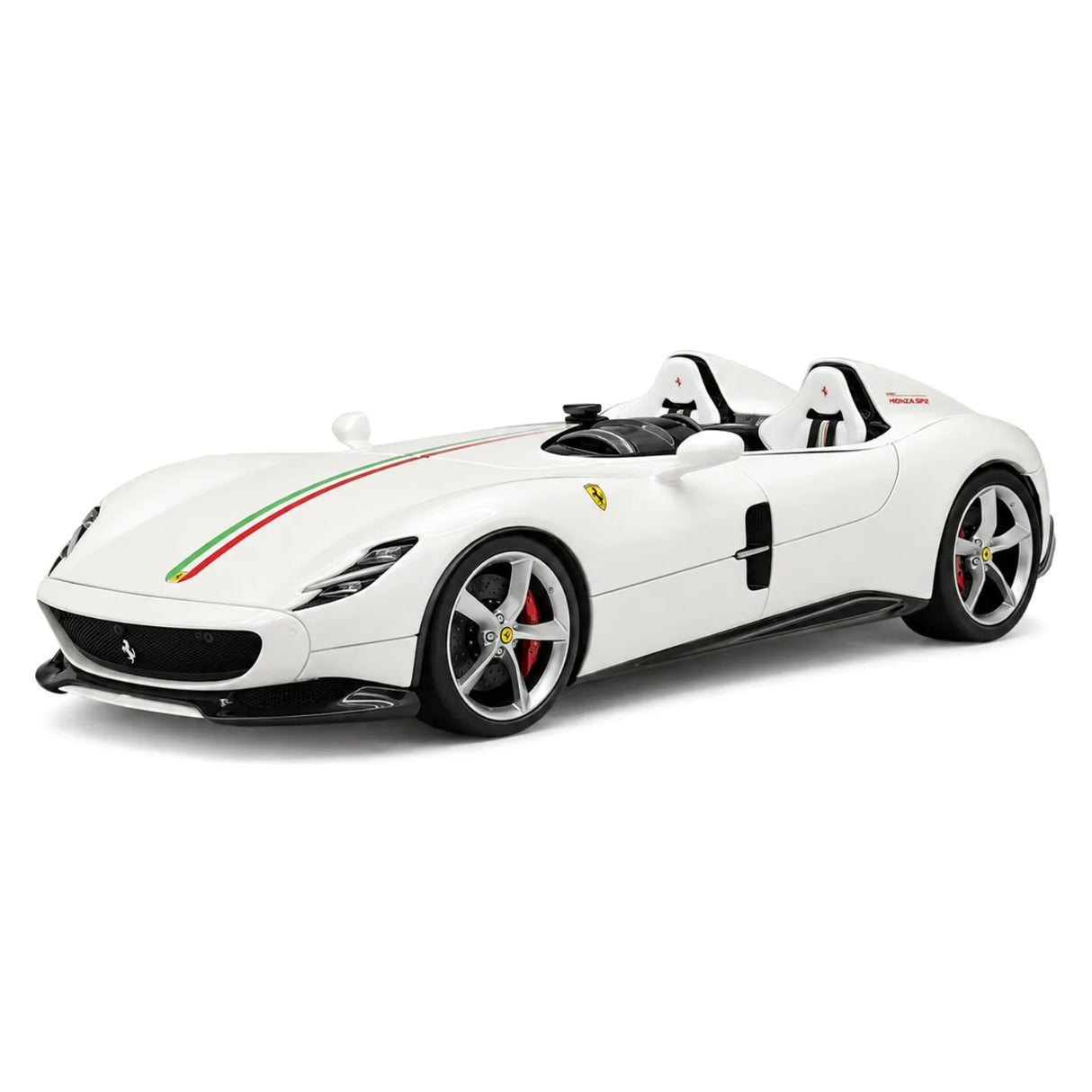 CE Ferrari 2018 Monza SP2 italiensk vit 1:18 – samlarobjekt resinmodellresin
