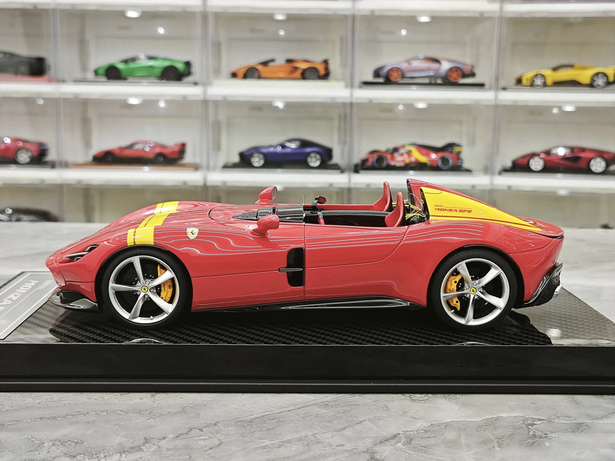 CE Ferrari 2018 Monza SP2 Speed Red 1:18 – Samlarobjekt resinmodellresin resin
