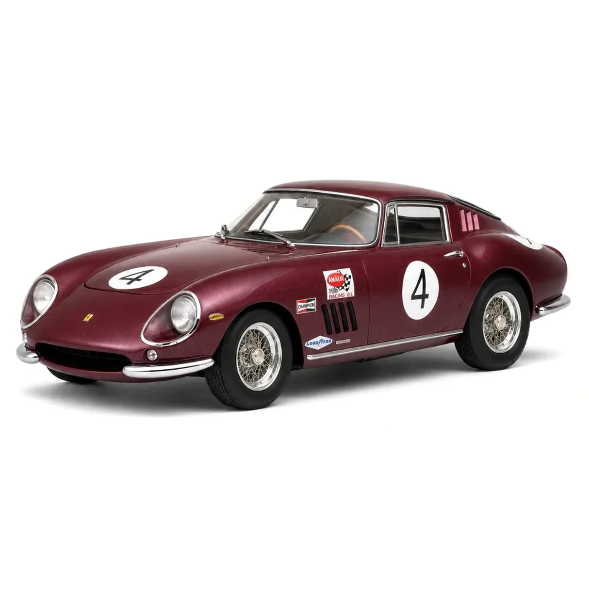 Ferrari 1966 275 GTB-C #4 Burgundy 1:18 Nassau Tourist Trophy Druckguss-Sammlermodell von CMC - Ansicht 9
