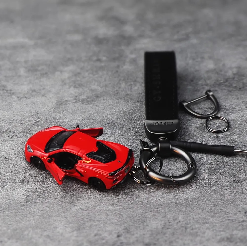 Chevrolet Corvette C8 Keychain 1:64 Modellauto Keychain