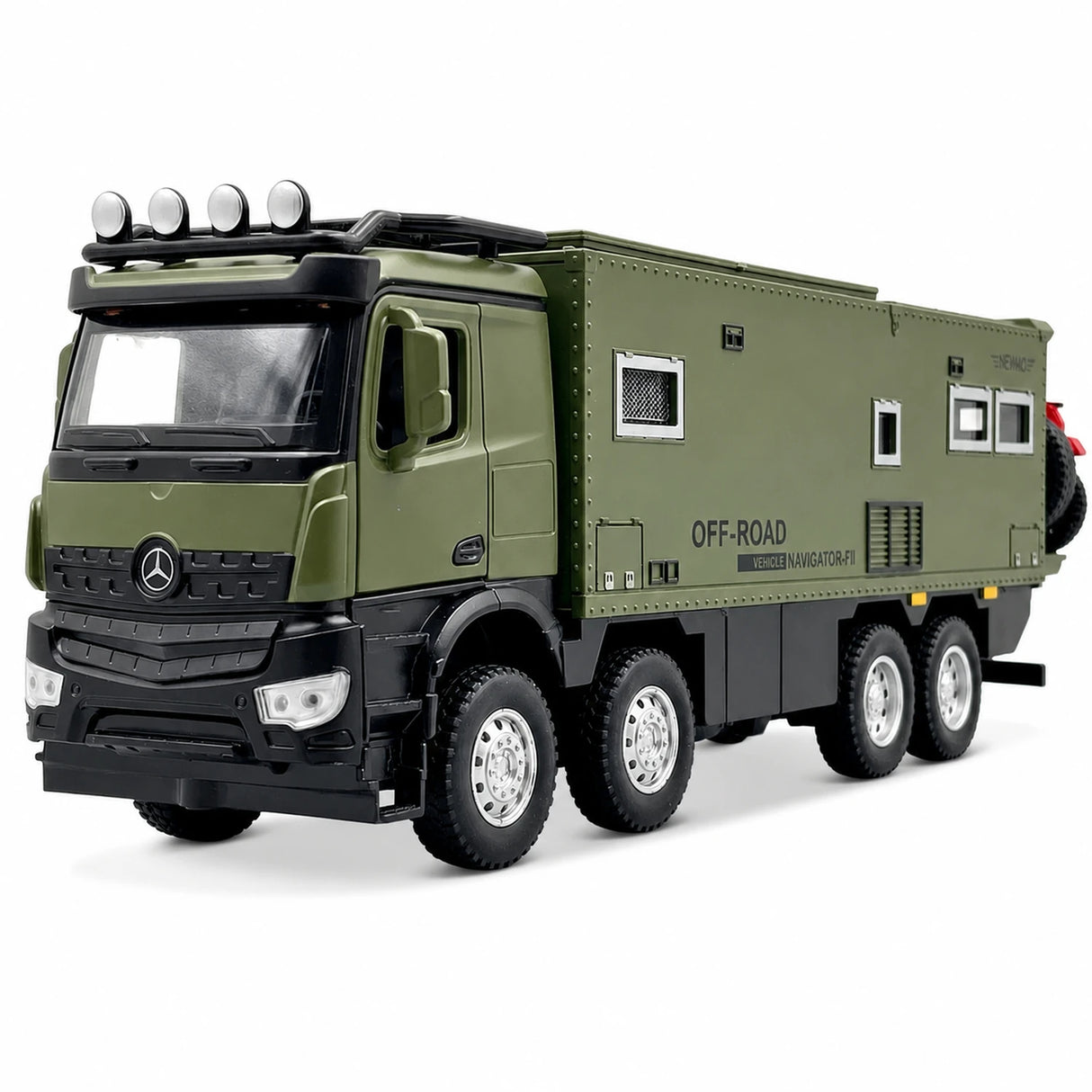 Mercedes-Arocs 2022 Nomadism Navigator F II Green 1:24 – Diecast Display Model Die-Cast