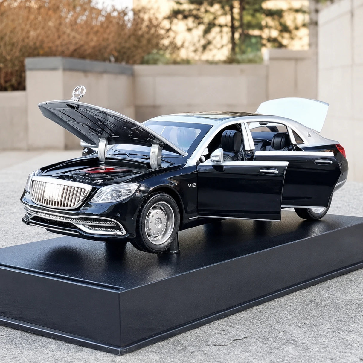Mercedes-Maybach 2020 S650 فضي-أسود 1:32 – نموذج عرض معدني مصبوب