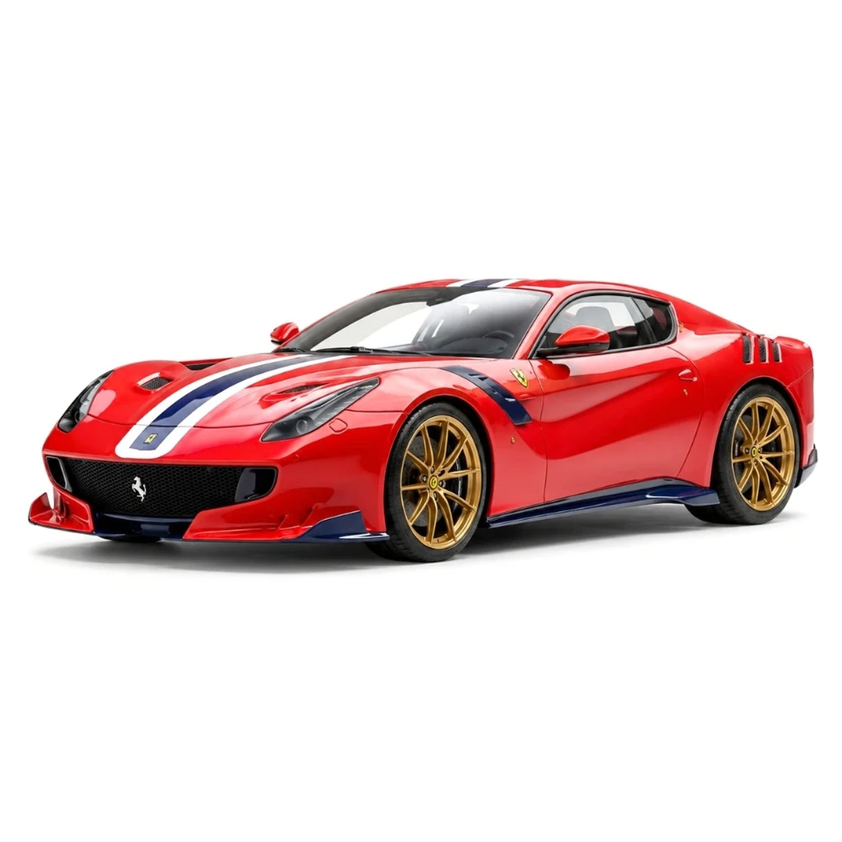 F.C Model Ferrari 2015 F12tdf Striscia Rossa, Blu Bianca 1:18 – Resina Modello in Resina da collezione