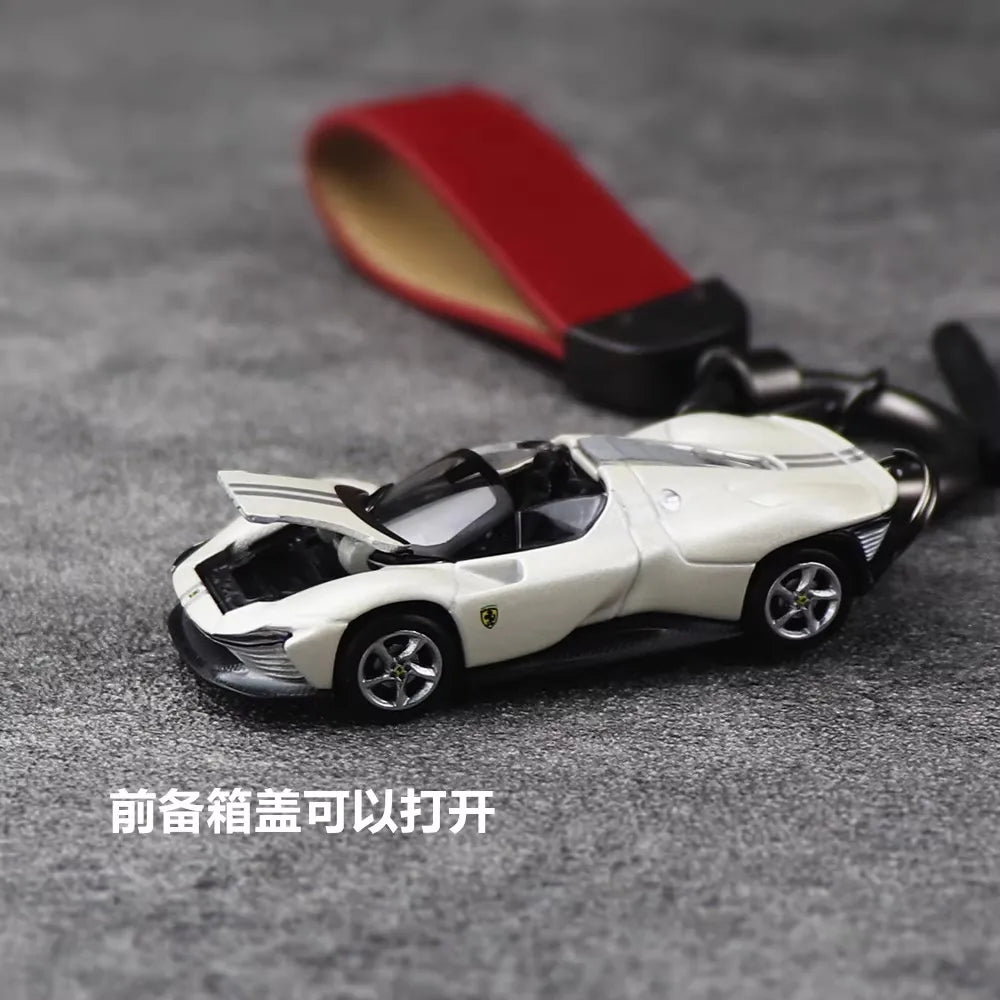 Ferrari Daytona SP3 White Keychain 1:64 Model Car Keychain