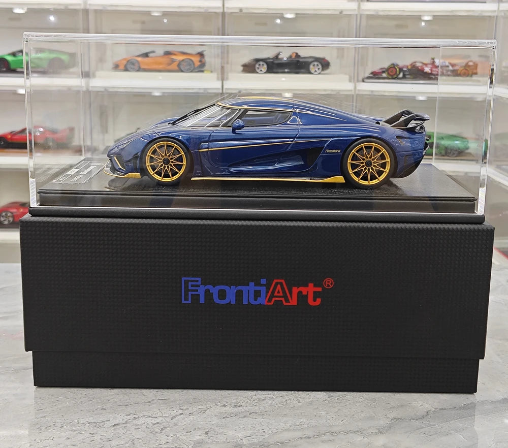 FrontiArt Koenigsegg 2016 Regera Blue-Tinted Carbon 1:18 – Collectible Resin Model Resin