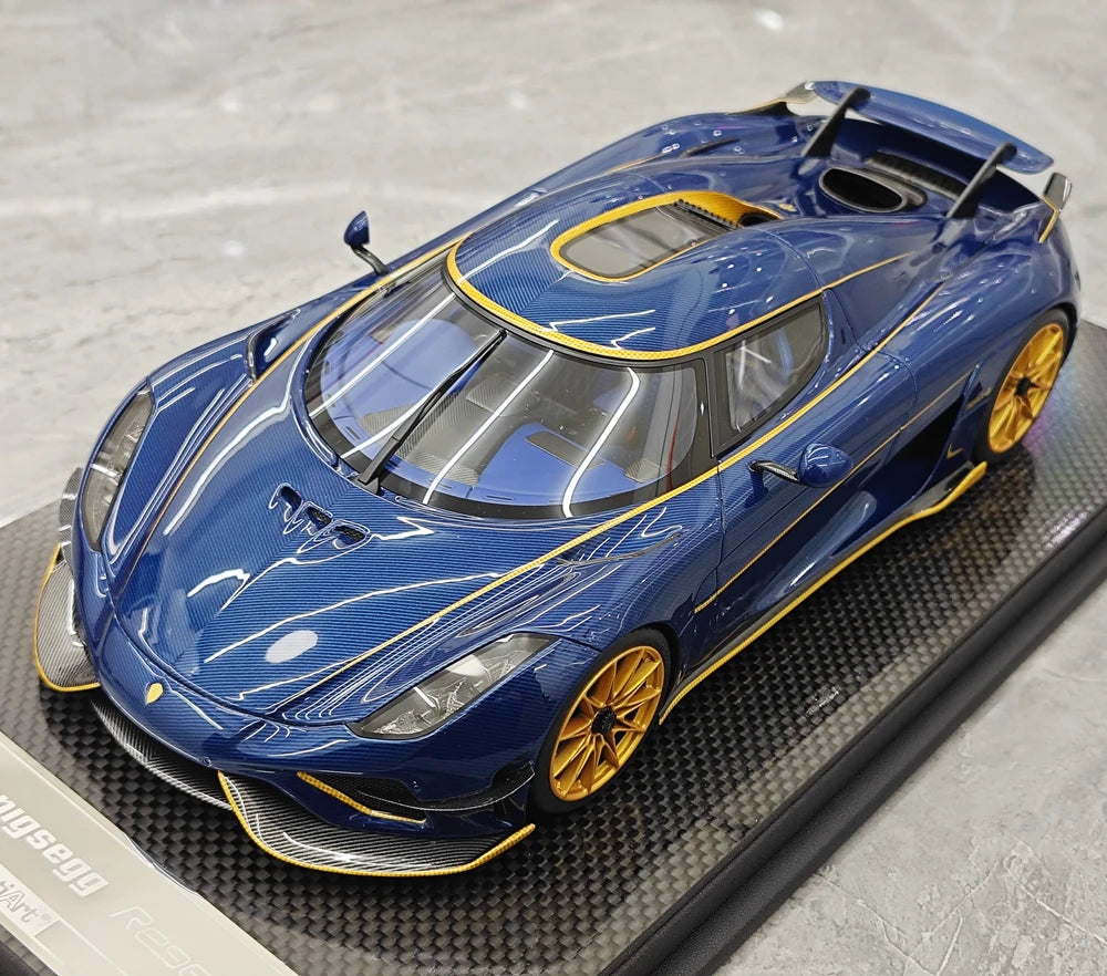 FrontiArt Koenigsegg 2016 Regera Blue-Tinted Carbon 1:18 – Collectible Resin Model Resin