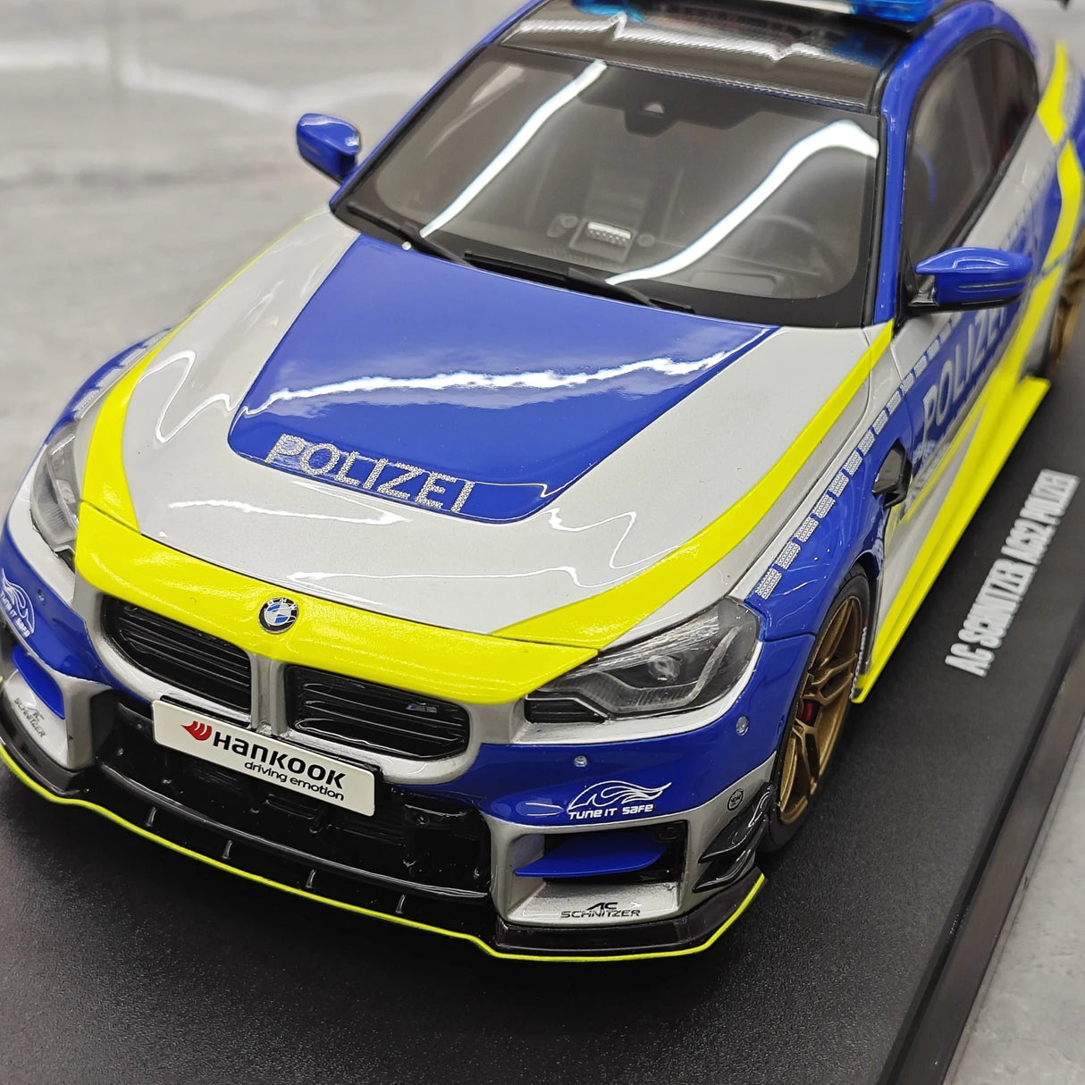 GT Spirit BMW 2024 M2 AC Schnitzer ACS2 Sport Polizei Gray and Blue 1:18 – keräilyhartsimalli