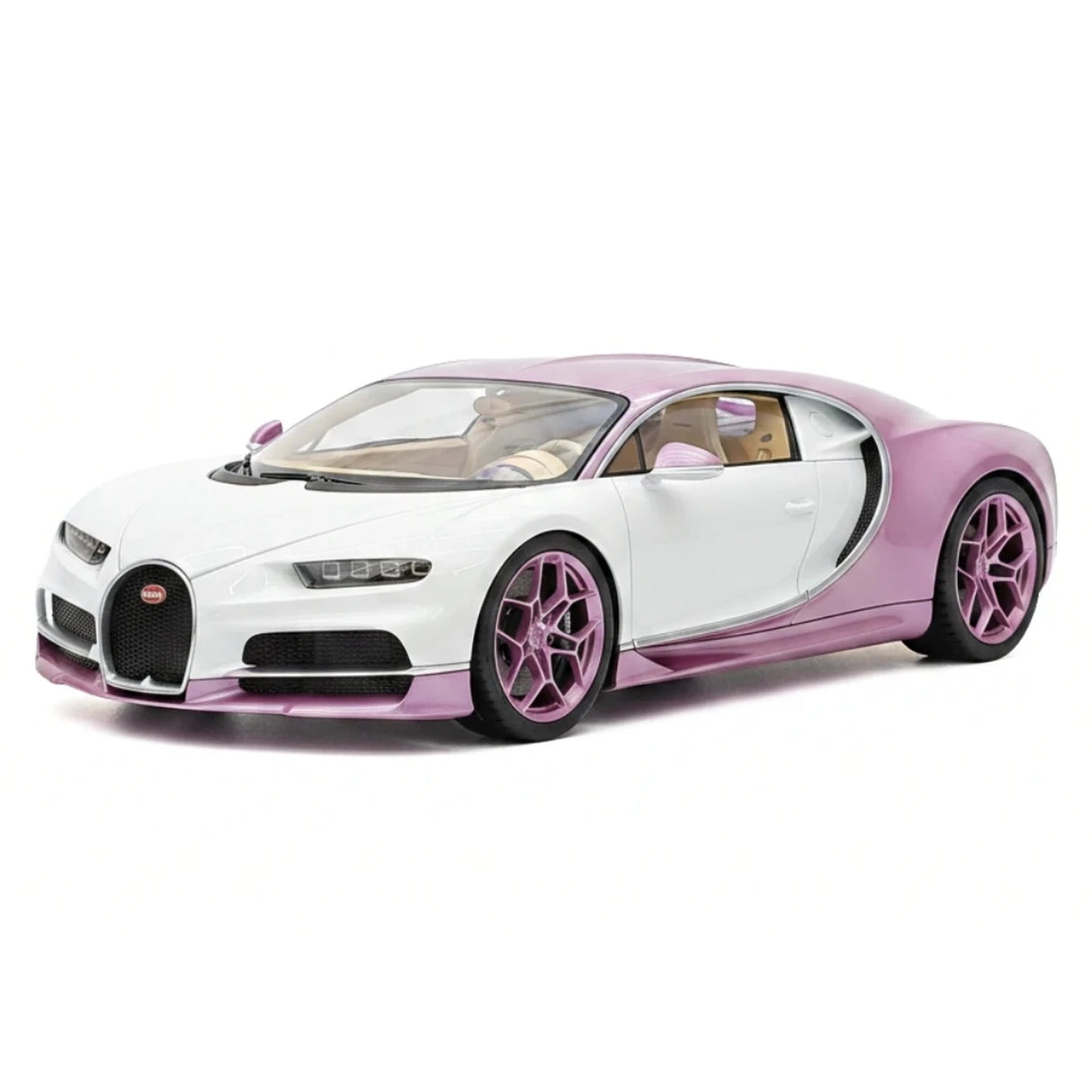 Henson & Heaven Bugatti 2026 Tourbillon White and Pink 1:18 – Collectible Resin Model Resin