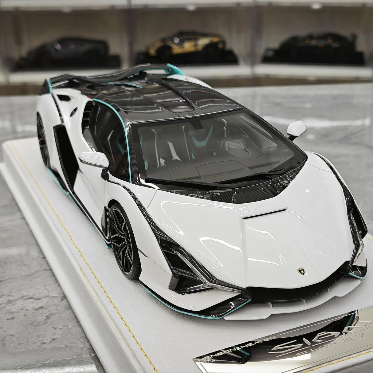 Henson & Heaven Lamborghini 2019 Sian FKP 37 Bianco Canopus 1:18 – Resina modello in resina collezionabile