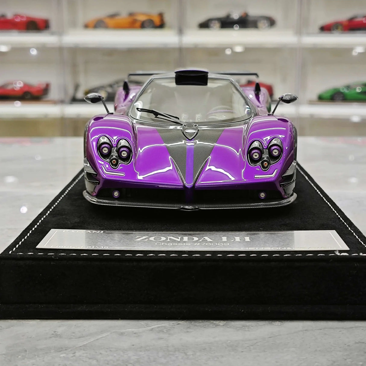 Henson & Heaven Pagani 2016 Zonda 760 Roadster Purple 1:18 – Resina da collezione in resina
