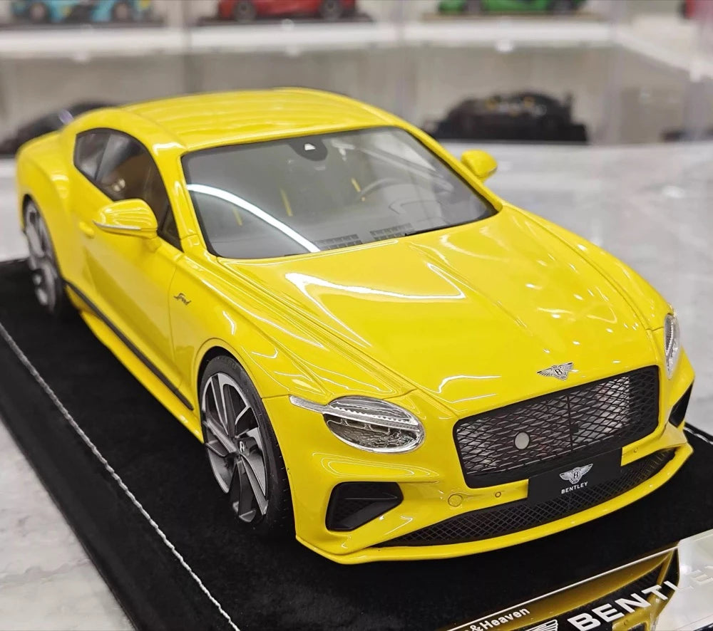 Henson & Heaven Bentley 2025 Continental GT Speed Yellow 1:18 – kolekcjonerski model żywicy