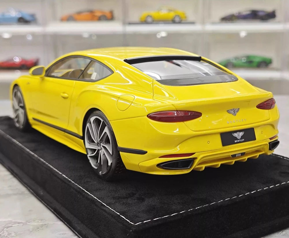 Henson & Heaven Bentley 2025 Continental GT Speed Yellow 1:18 – kolekcjonerski model żywicy
