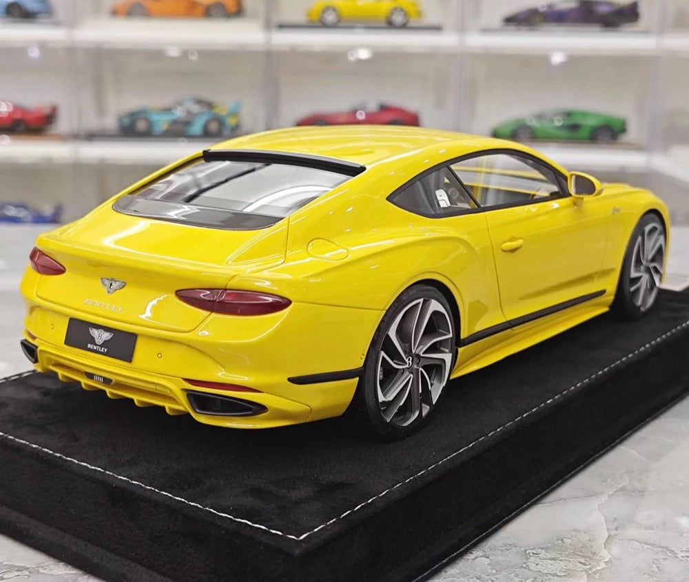 Henson & Heaven Bentley 2025 Continental GT Speed Yellow 1:18 – kolekcjonerski model żywicy