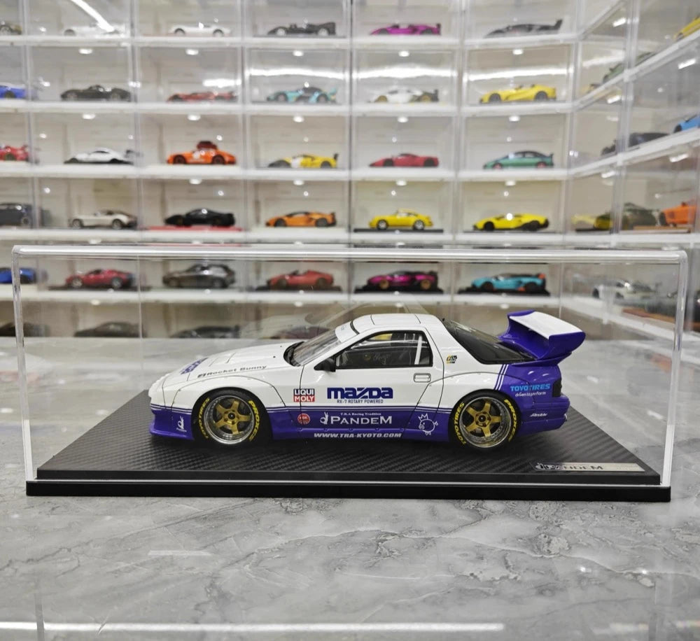 Ignition Mazda 1985 RX-7 FC3S PANDEM White and Purple 1:18 – Modelo de Resina de Coleção