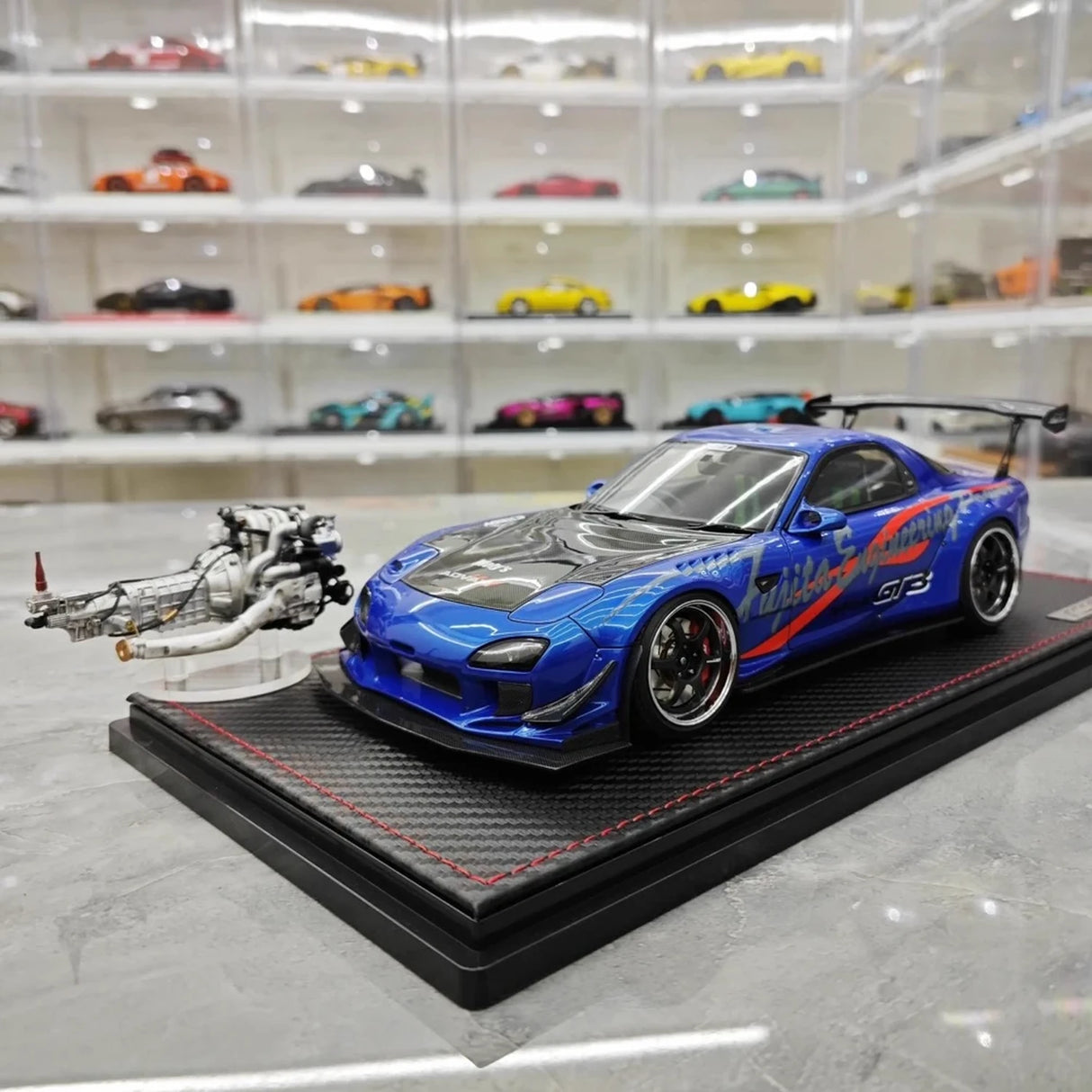 Ignition Mazda 1992 RX-7 Feed Afflux GT3 FD3S Blue 1:18 – Collectible Resin Model Resin