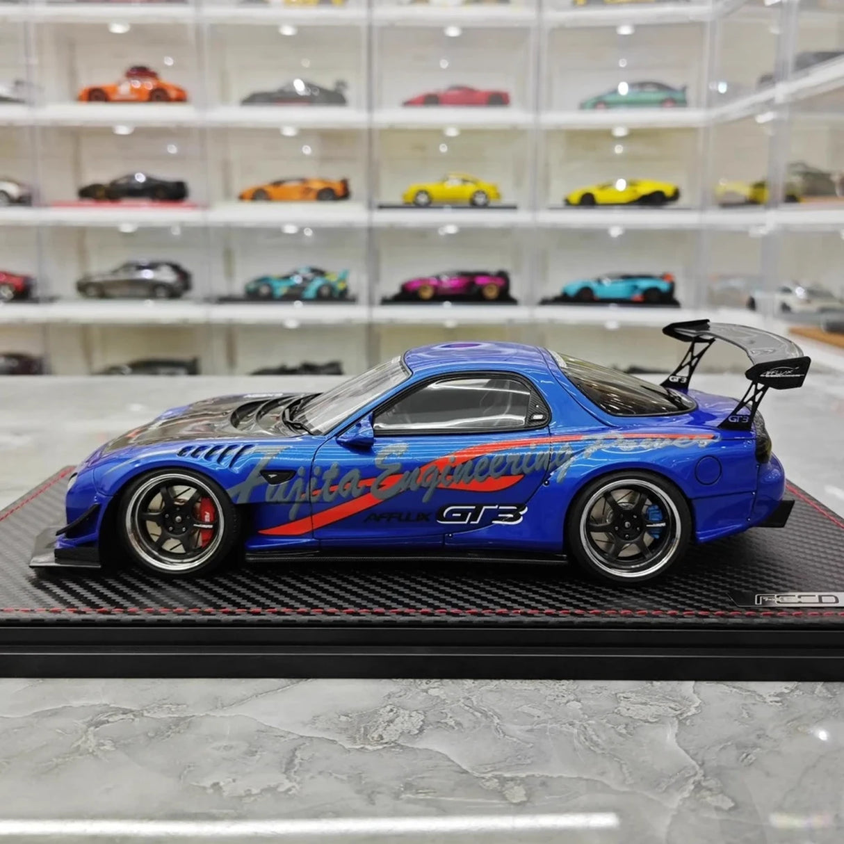 Ignition Mazda 1992 RX-7 Feed Afflux GT3 FD3S Blue 1:18 – Collectible Resin Model Resin