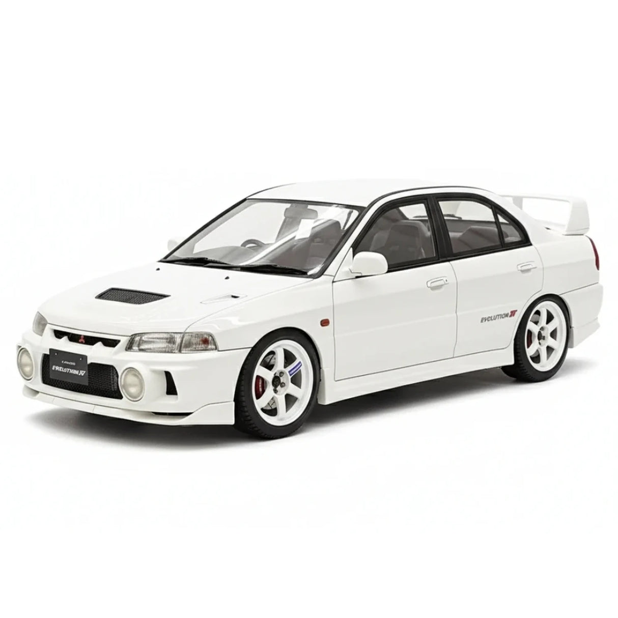 Ignição Mitsubishi 1997 Lancer Evo IV White 1:18 – Modelo de Resina de Coleção