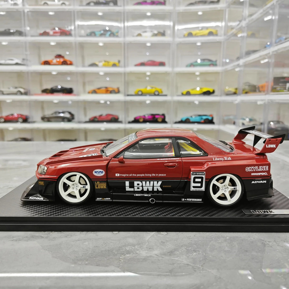 Ignition Nissan 1999 Skyline GT-R R34 LB-Super Silhouette Red 1:18 – Resina da collezione in resina