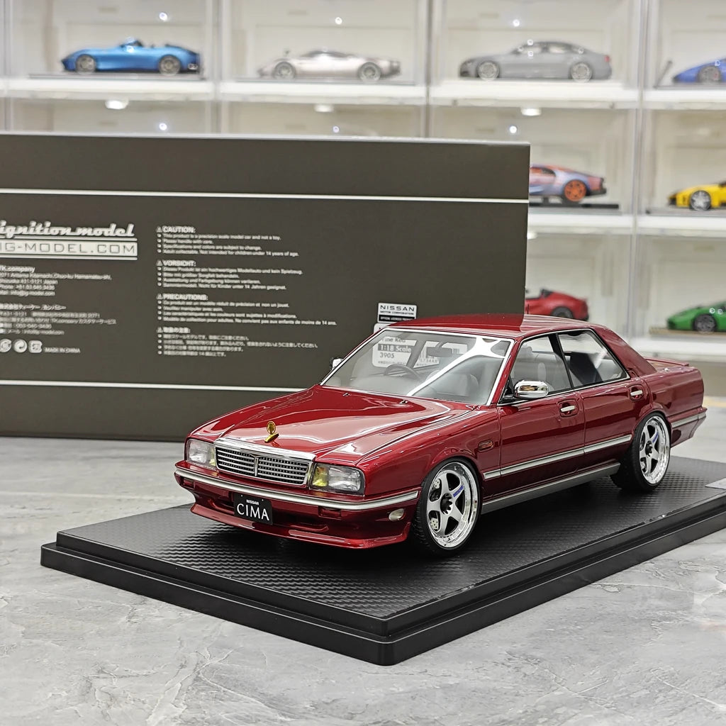 Ignition Nissan 1988 Cedric Cima Y31 Wine Red 1:18 – Collectible Resin Model Resin