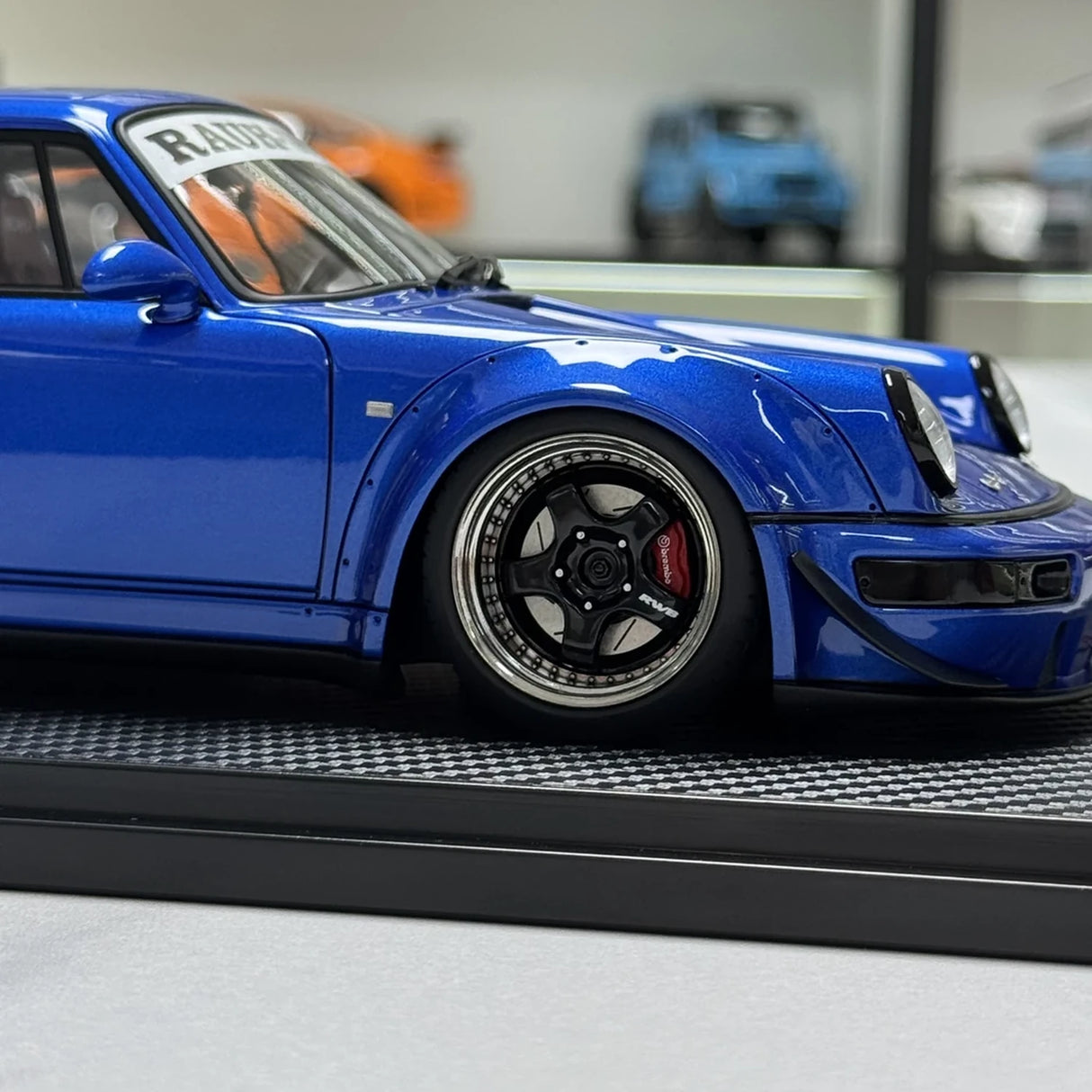 Ignition Porsche 1991 911 964 RWB Blue 1:18 – Resina de Modelo de Resina de Coleção