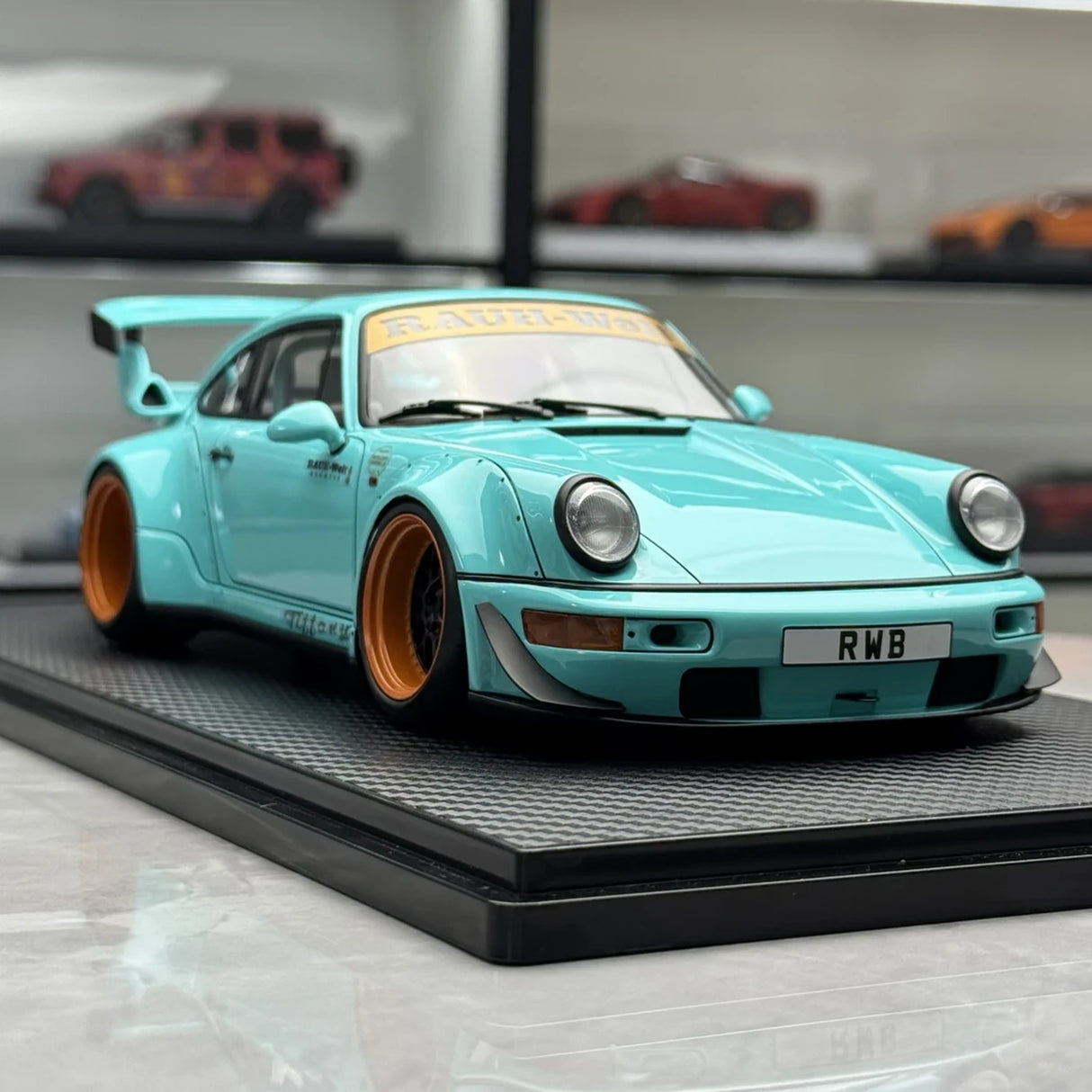 Ignition Porsche 1991 911 964 RWB Tiffany Blue 1:18 – Resina de Modelo de Resina de Coleção