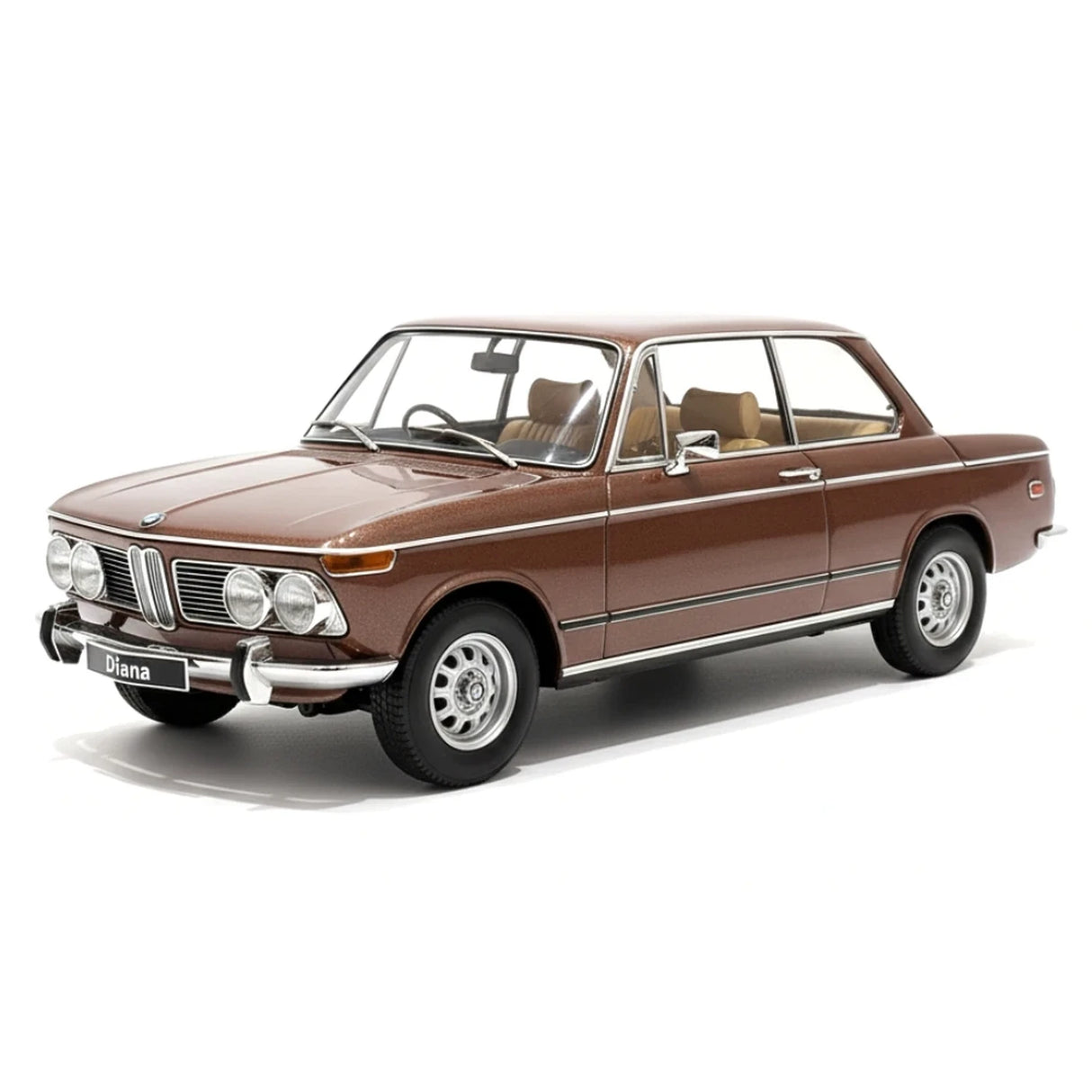 KK سكيل BMW 1970 2002 ديانا براون 1:18 – نموذج معدني قابل للجمع مصبوب.