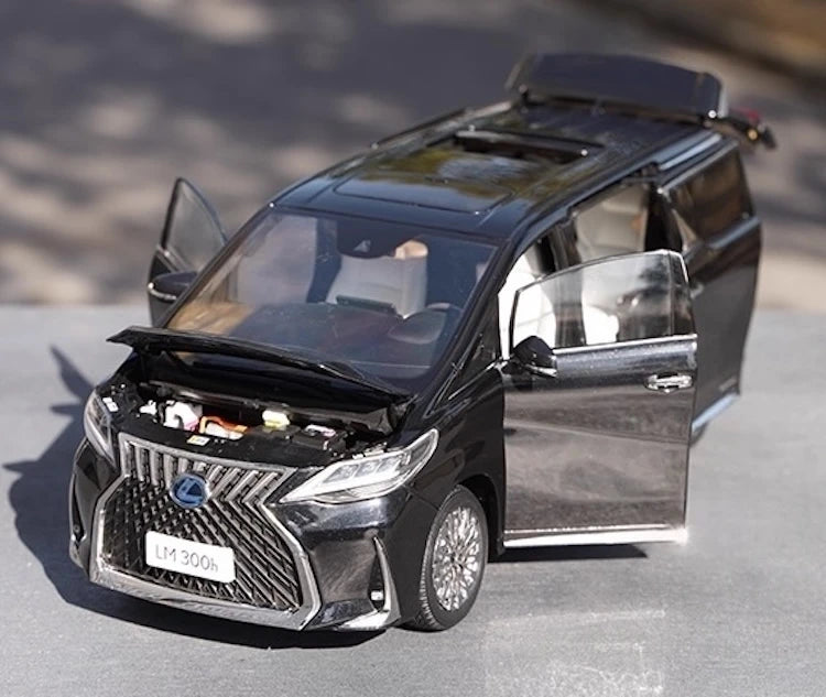 كينغفاي Lexus 2020 LM 300h بلاك 1:18 – نموذج معدني قابل للجمع من القالب المصبوب.