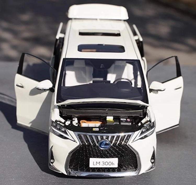 KengFai Lexus 2020 LM 300h branco 1:18 – modelo de coleção em metal fundido