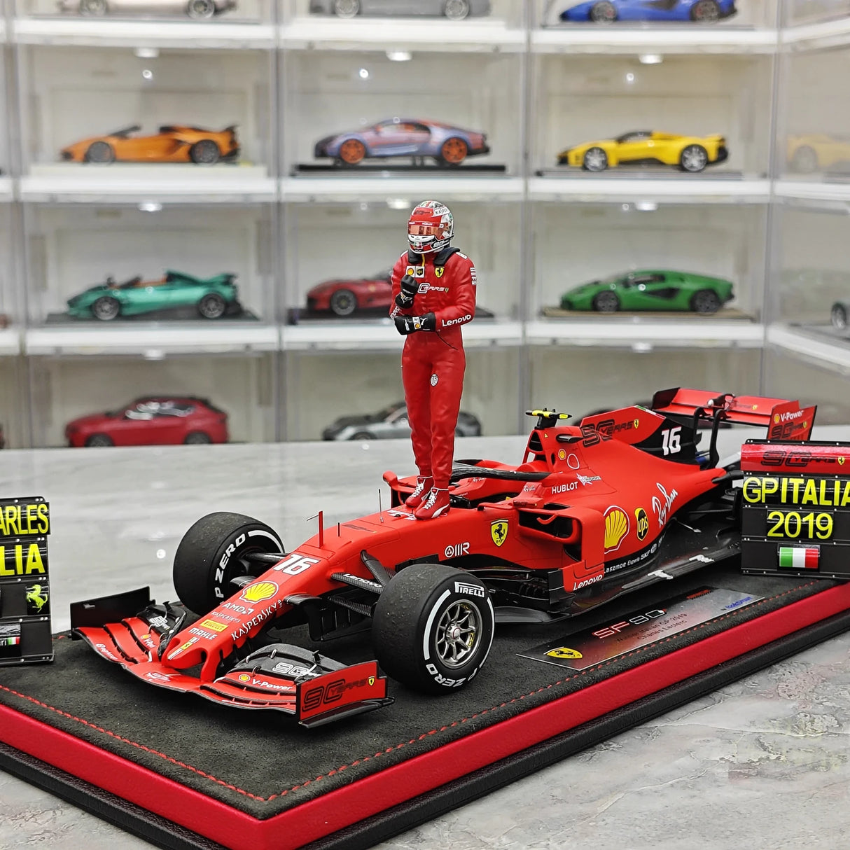 1:18 Ferrari 2019 SF90 #16 이탈리아 GP 몬자 샤를 르클레르 F1 룩 스마트 수지 모델 자동차 - 뷰 3