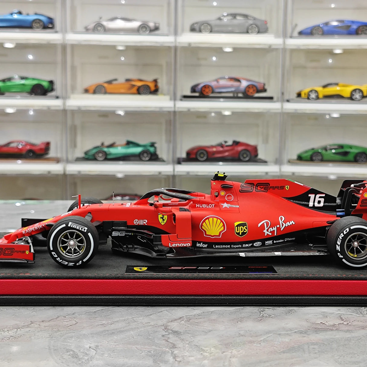 1:18 Ferrari 2019 SF90 #16 이탈리아 GP 몬차 샤를 르클레르 F1 룩 스마트 제작 레진 모델 자동차 - 뷰 5