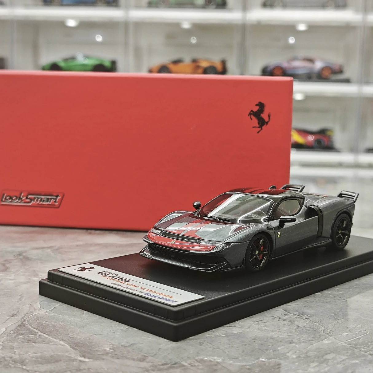 Look Smart Ferrari 2025 849 Testarossa coupe Grigio Silverstone Assetto Fiorano 1:43 – keräilyhartsimalli hartsi