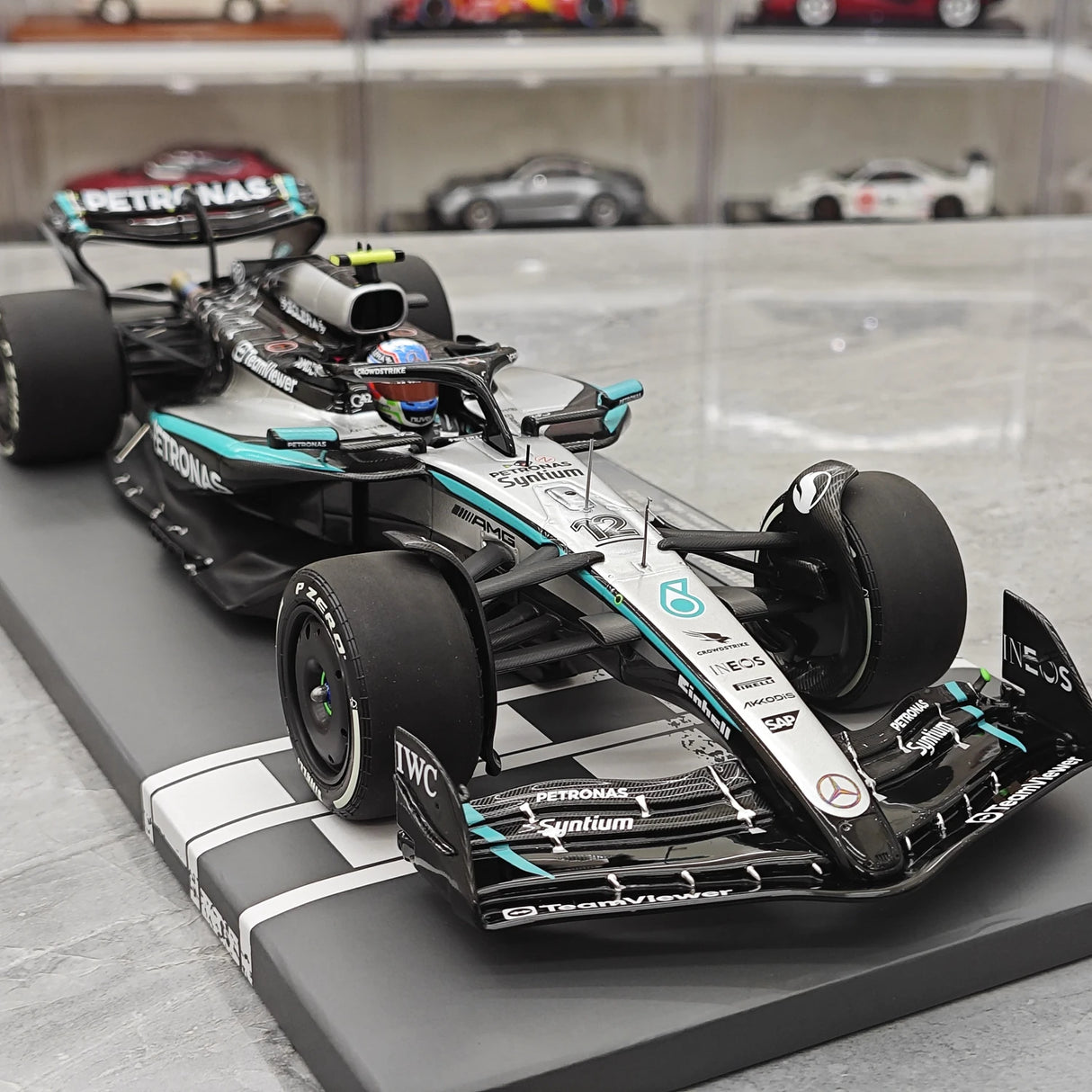 1:18 Mercedes-AMG 2025 F1 W16 #12 캐나다 GP 안드레아 키미 안토넬리 F1Minichamps 제작 레진 모델 카 - 보기 10