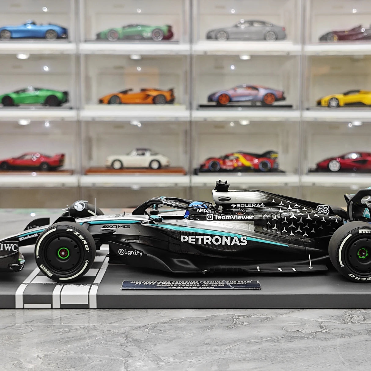 1:18 Mercedes-AMG 2025 F1 W16 #63 캐나다 GP 조지 러셀 F1 Minichamps 제작 레진 모델 자동차 - 뷰 5