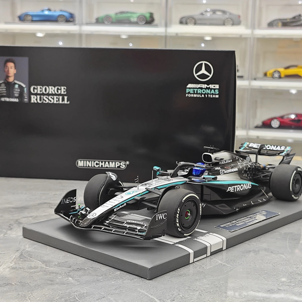 1:18 Mercedes-AMG 2025 F1 W16 #63 싱가포르 GP 조지 러셀 Minichamps 제작 레진 모델 카 F1 - 뷰 14