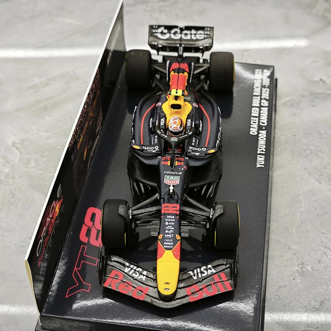 1:43 Red Bull 2025 RB21 #22 Canadian GP Yuki Tsunoda F1 resin model car by Minichamps - view 2