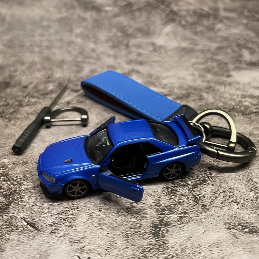 Nissan Skyline R34 Keychains 1:64 سيارة مصغرة Keychain