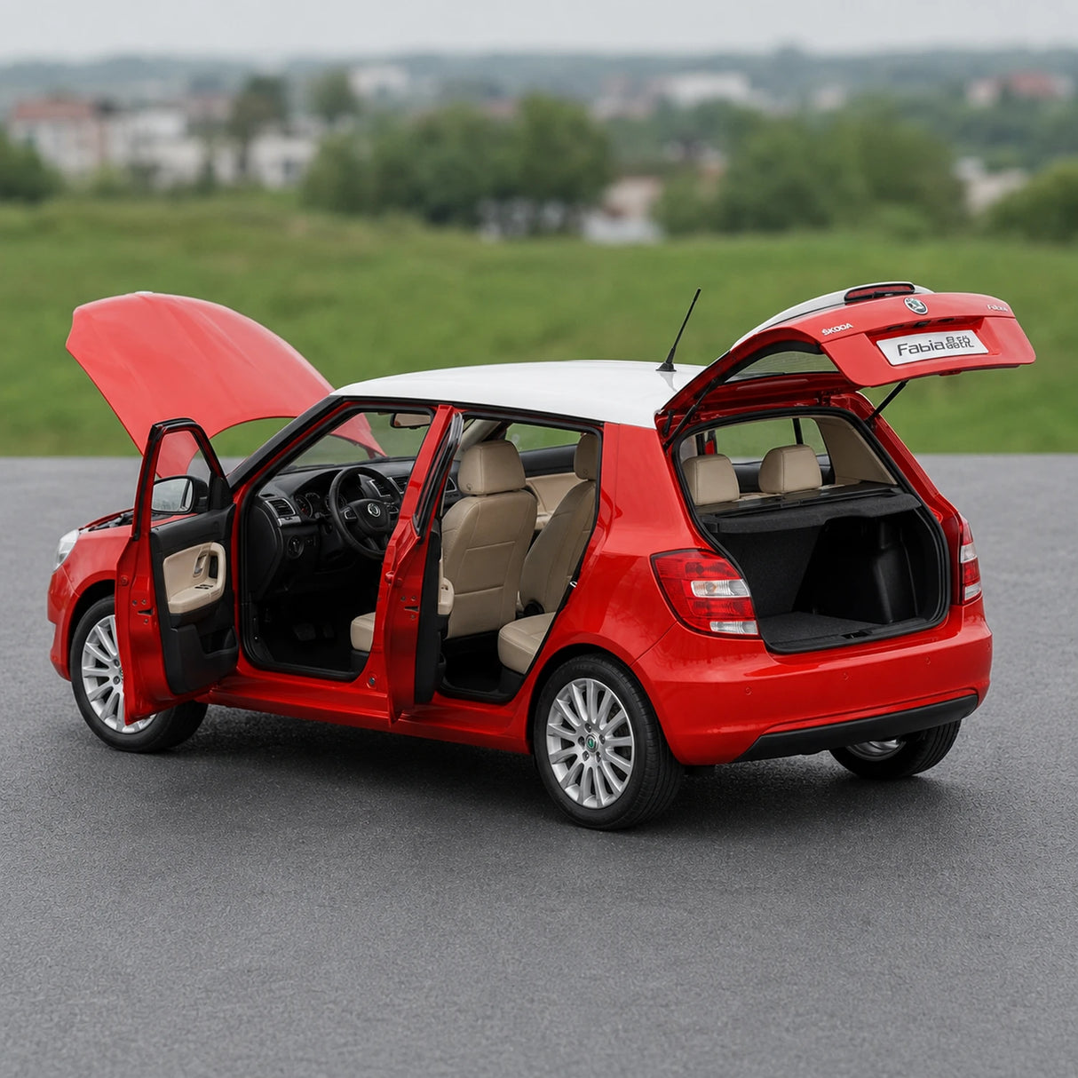 OEM Skoda 2012 Fabia Red 1:18 – Kolekcjonerski model odlewany
