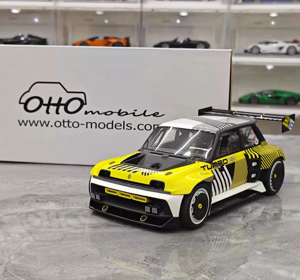 OTTO Renault 2025 5 Turbo 3E Amarelo 1:18 – Resina de Modelo de Resina de Coleção