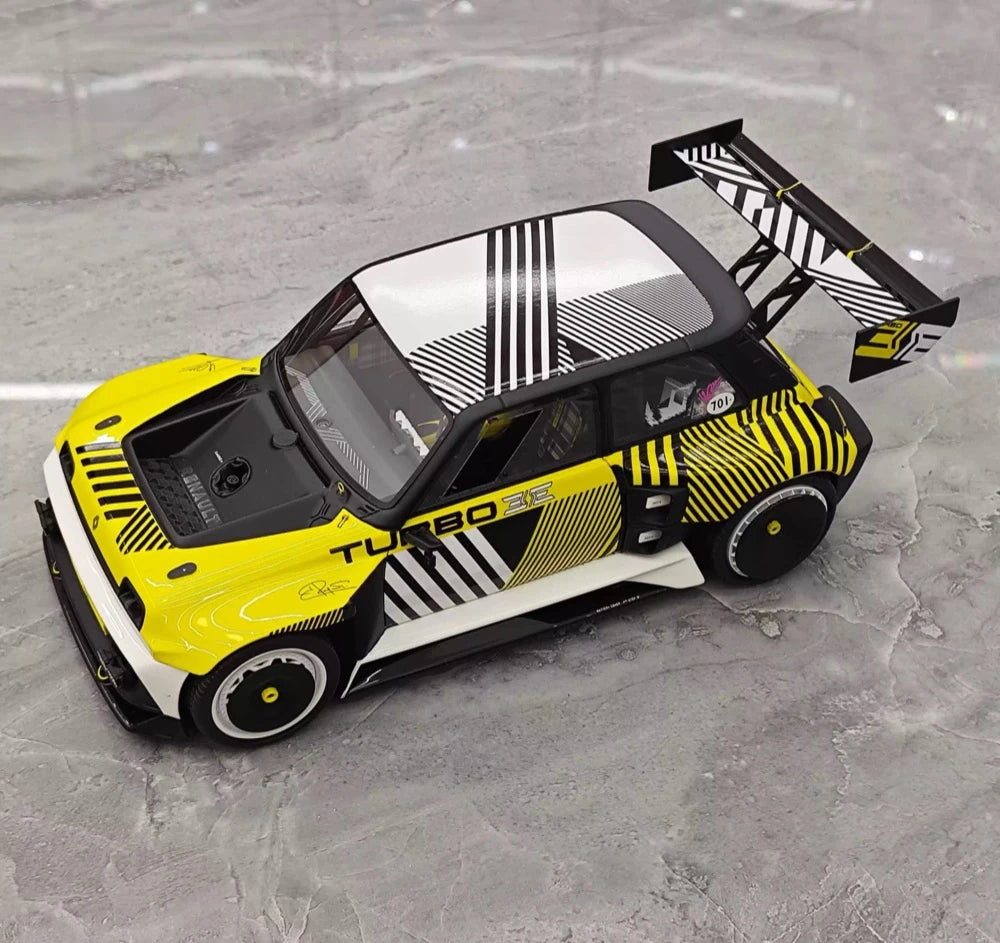 OTTO Renault 2025 5 Turbo 3E Amarelo 1:18 – Resina de Modelo de Resina de Coleção