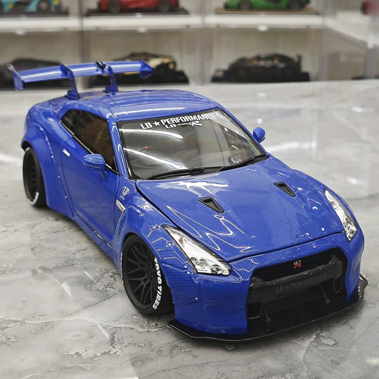 PGM Nissan 2007 GT-R R35 LB Works Blue 1:18 – Collectible Diecast Model Die-Cast
